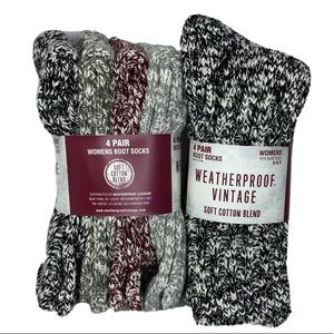 8 Pairs Weatherproof Vintage Women's Boot Socks